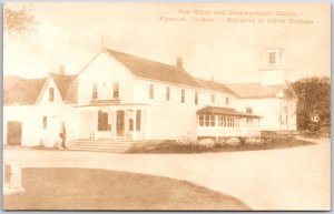 Post Office Congregational Church Plymouth Vermont VT Calvin Coolidge Postcard