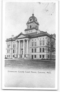 RPPC Shiawassee County Court House, Corunna, Michigan c1950s Vintage Postcard