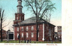 Alexandria Virginia, The Washington's Christ Church Religious, Vintage Postcard