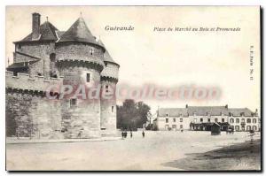 Postcard Old Guerande Square March in Wood and Promenade