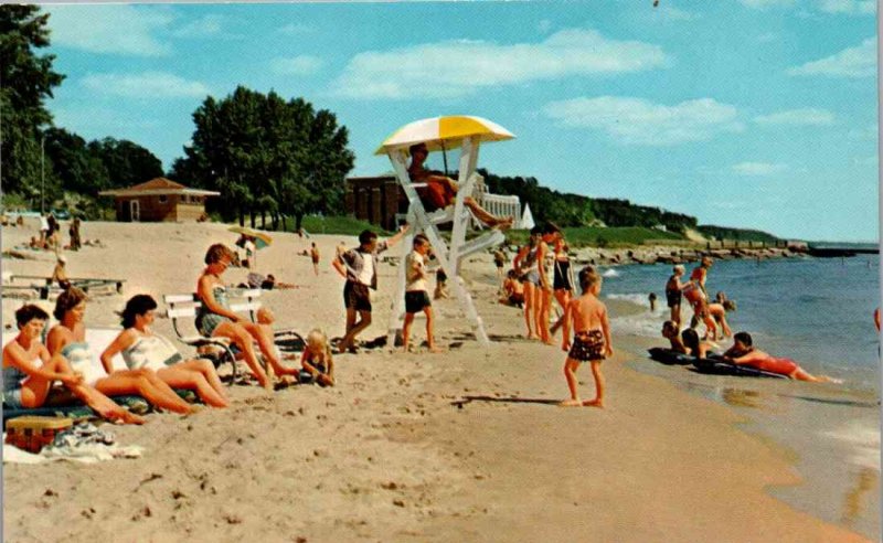 Muskegon, Michigan - At Pere Marquette Park Beach - Lake Michigan - c1950