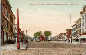 Albany NY The Point Central and Washington Avenues New York Unused Postcard H35