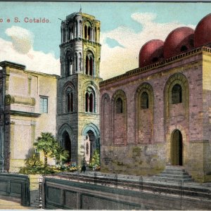 c1910s Palermo Sicily Postcard La Martorana San Cataldo Church Domes Arab-Norman