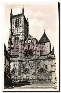 Old Postcard Meaux Cathedral Facade West