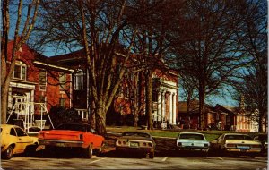 Vtg South Carolina SC Anderson College Campus Old Cars Postcard