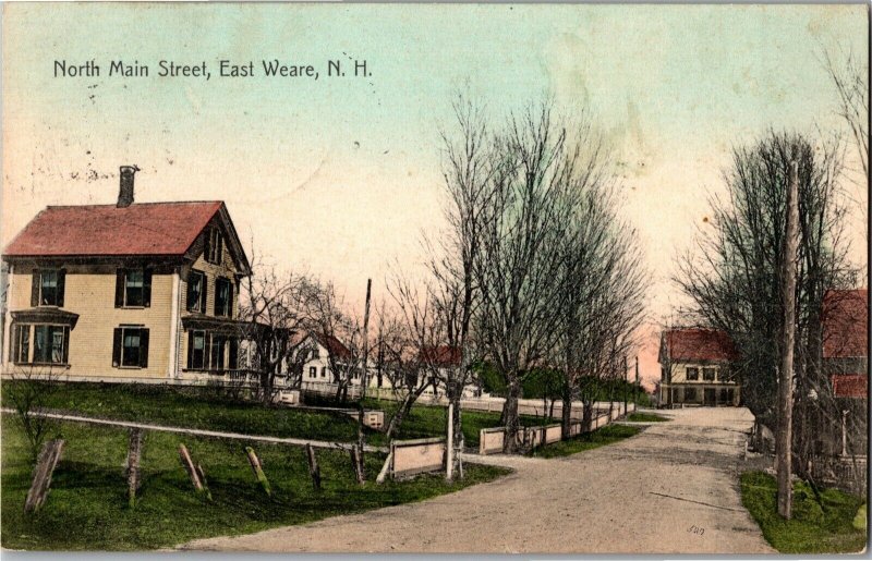 North Main Street, East Weare NH c1907 Vintage Postcard U22 