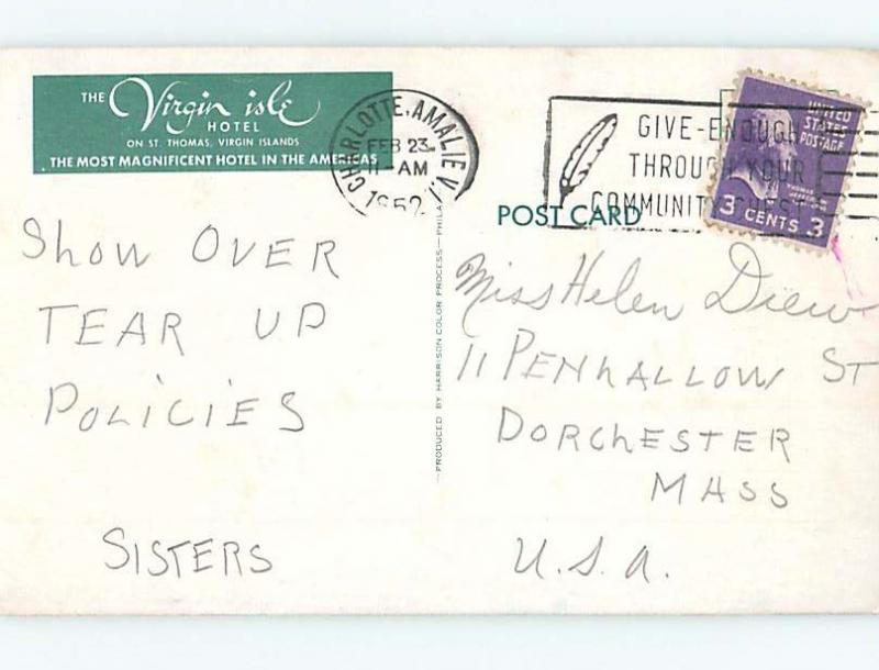 Pre-1980 HOTEL SCENE St. Thomas Us Virgin Islands USVI H0633