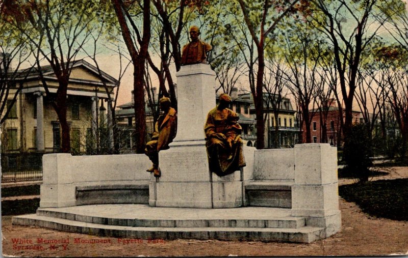 New York Syracuse Fayette Park White Memorial Monument 1914