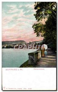 Old Postcard Boppard Rhein has Rheinpromenade