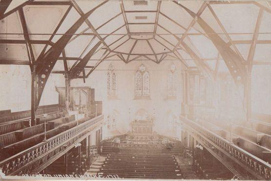 Brighton Union Church Organ Interior Spectacular Aerial Old Real Photo Postcard