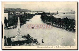 Tunisia Bizerte Postcard Ancient Monument of Remembrance and the seafront bou...