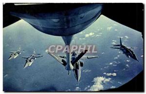 Postcard Modern Jet Aviation Aerial Base 136 Toul Rosieres flight refueling d...