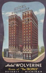 LP10  Detroit, Michigan, MI, postcard, Hotel Wolverine.