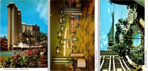 3~4X6 Postcards Honolulu, HI Hawaii SHERATON~WAIKIKI HOTEL & LOBBY & POOL VIEWS