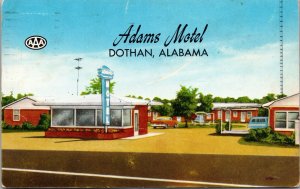 Postcard Adams Motel in Dothan, Alabama~132306