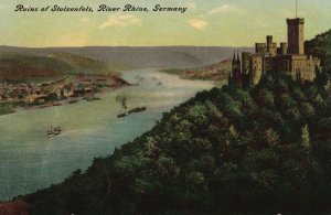 Vintage Postcard 1910's The Ruins Of Stolzenfels Bank Of River Rhine Germany