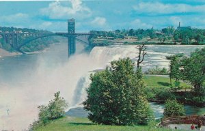 Rainbow Bridge and American Falls from Goat Island - Niagara Falls NY, New York
