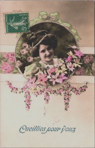 Beautiful Women Cueillies Pour Vous Vintage RPPC C147