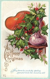 Vintage Postcard 1912 A Happy Christmas Holiday Season's Greetings Yuletide