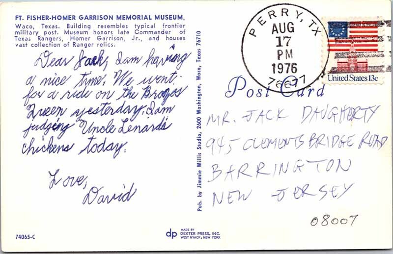 Postcard MUSEUM SCENE Waco Texas TX AN7240