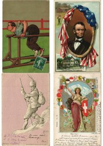 FANTAISIE FANTASY EMBOSSED 57 CPA Mostly with BETTER Incl. Uncle SAM (L4536)