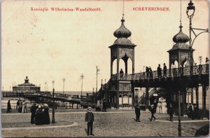 Netherlands Scheveningen Koningin Wilhelmina Wandelhoofd Vintage Postcard C089