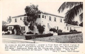 Hollywood-By-The-Sea Florida Richelieu Bedroom Apartments, Vintage RPPC U10064