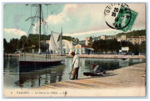 c1910 The Port and the Hotels Tamaris France Posted Antique Postcard