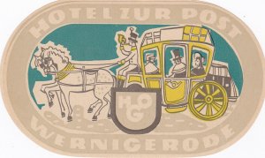 Germany Wernigerode Hotel Zur Post Luggage Label sk2059