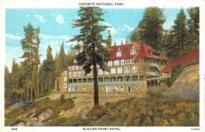 2~Postcards California CA ~GLACIER POINT HOTEL & FIRE FALL Yosemite Park ca1920s