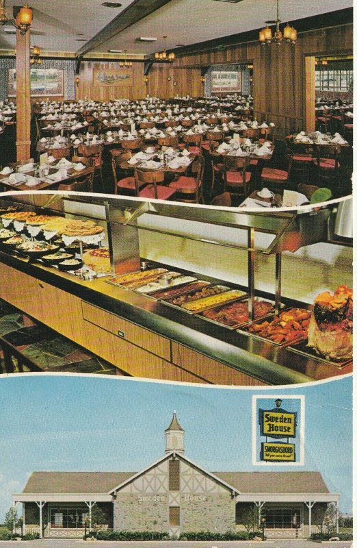 VINTAGE POSTCARD RESTAURANT SWEDEN HOUSE SMORGASBORD TAMPA FLORIDA FINE DINING