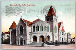 Los Angeles California 1910 Postcard First M.E. Church