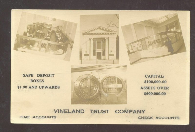 RPPC VINELAND NEW JERSEY VINELAND TRUST COMPANY ADV. REAL PHOTO POSTCARD