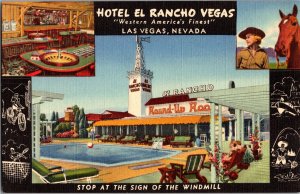 Hotel El Rancho Vegas, Las Vegas NV Vintage Postcard L76