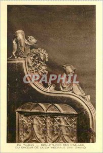 Old Postcard Thann Sculpture Stalls Choir of the Cathedral (XVI century)