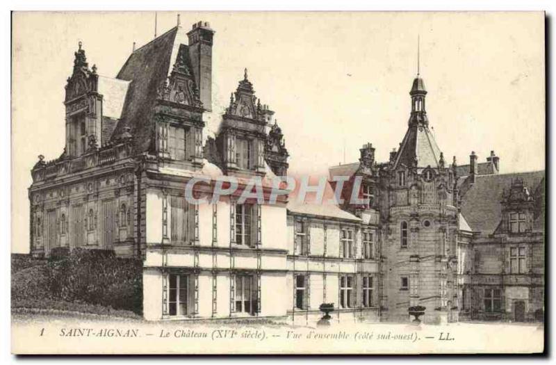 Old Postcard View Saint Aignan Chateau d & # 39eusemble