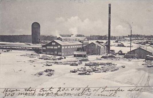 Wisconsin Park Falls Niwood Saw Mill 1910