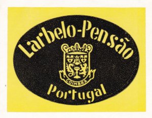 Portugal Coimbra Larbelo Pensao Vintage Luggage Label sk2146