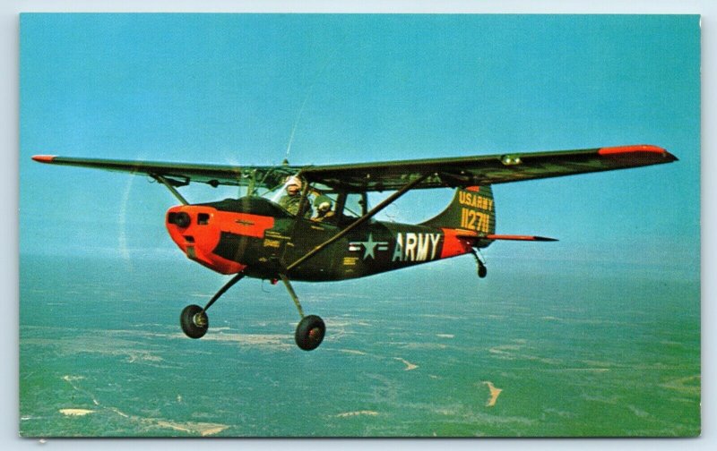 Postcard O-1 Bird Dog Fixed Wing Aircraft US Army military A127