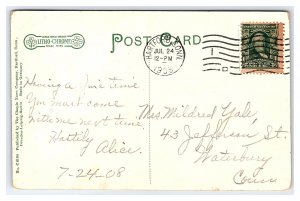 Postcard The New Bridge At Hartford Conn. Connecticut c1908 Postmark