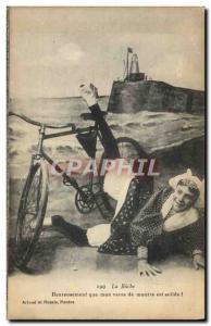 Postcard Old Bike Cycle Cycling La Buche Sablaise Sables d & # 39Olonne