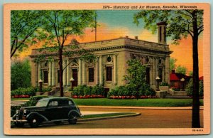 Historical and Art Museum Kenosha Wisconsin WI UNP Linen Postcard I1