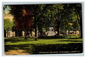 City Park, Soldiers' Monument, Corry PA c1912 Postcard J18
