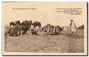 Old Postcard Algeria Ie camp in desert