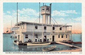 LOUISVILLE KY~ONLY GOVERNMENT INLAND LIFE SAVING STATION IN U.S.~1920s POSTCARD