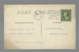 Indianapolis INDIANA RPPC 1909 ADVERTISING Parade WAVERLEY ELECTRIC CAR Waverly