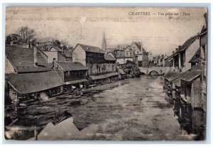 c1910 Vue Prise Sur L'Eure Chartres France Antique Posted Postcard