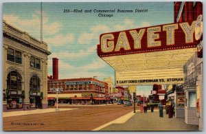 Chicago Illinois 1940s Postcard Gayety Theatre Superman Vs. Atoman