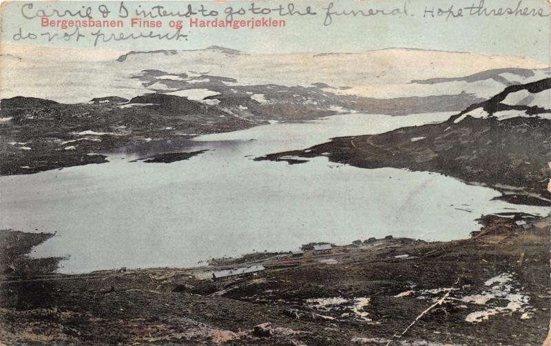 HARDANGERJØKLEN GLACIER NORWAY NORGE POSTCARD 1912