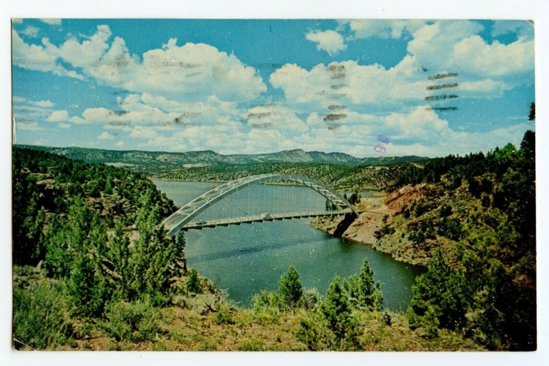 Postcard Cart Creek Bridge Flaming Gorge Dam Utah Standard View Card QSL